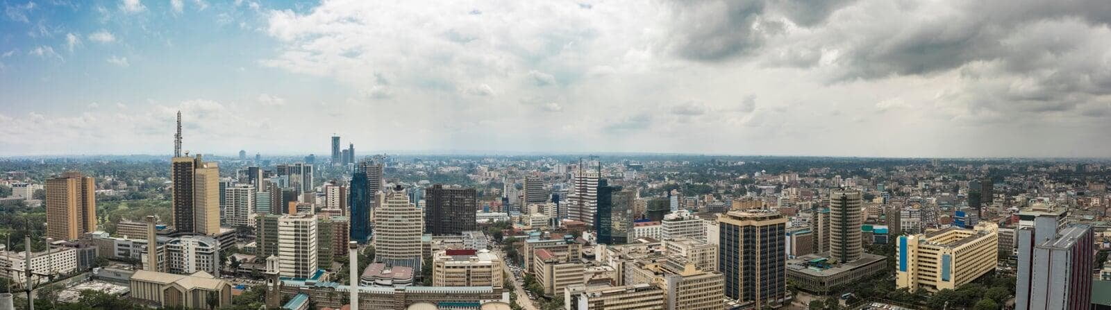 Aerial view of the Nairobi central business district, where BCE Systems is based