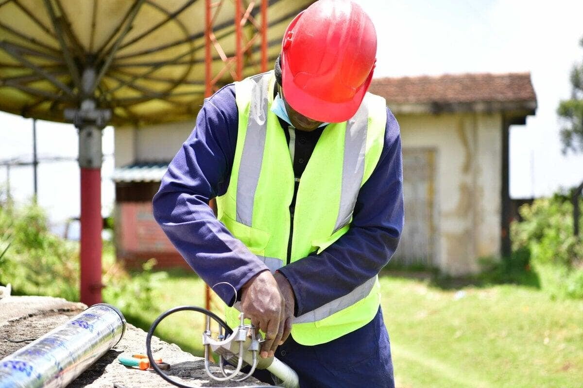 BCE technician carrying out maintenance at a customer site